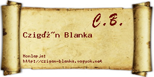 Czigán Blanka névjegykártya